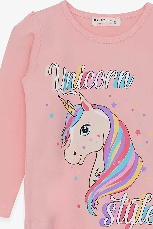 Детская футболка для девочек с длинным рукавом Unicorn Breeze, Powder — фото 3