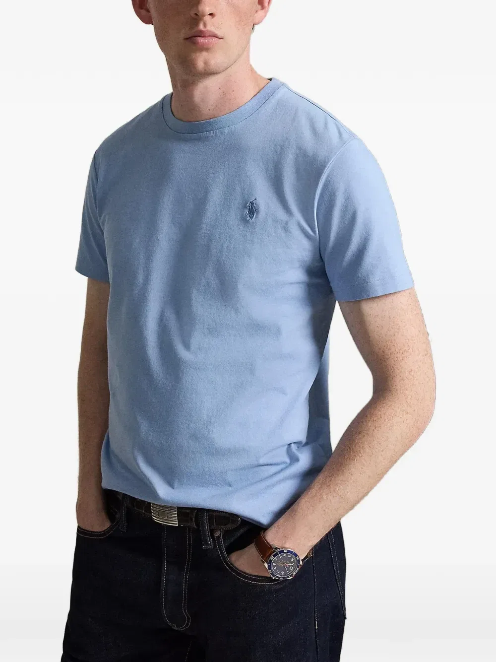 Трикотажная футболка с круглым вырезом Polo Ralph Lauren, синий — фото 2