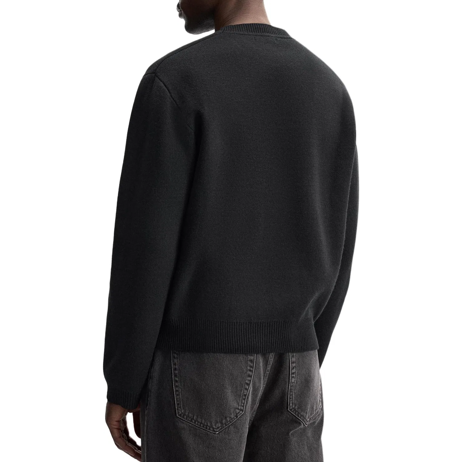 Мужской свитер с круглым вырезом ZARA, Black — фото 4