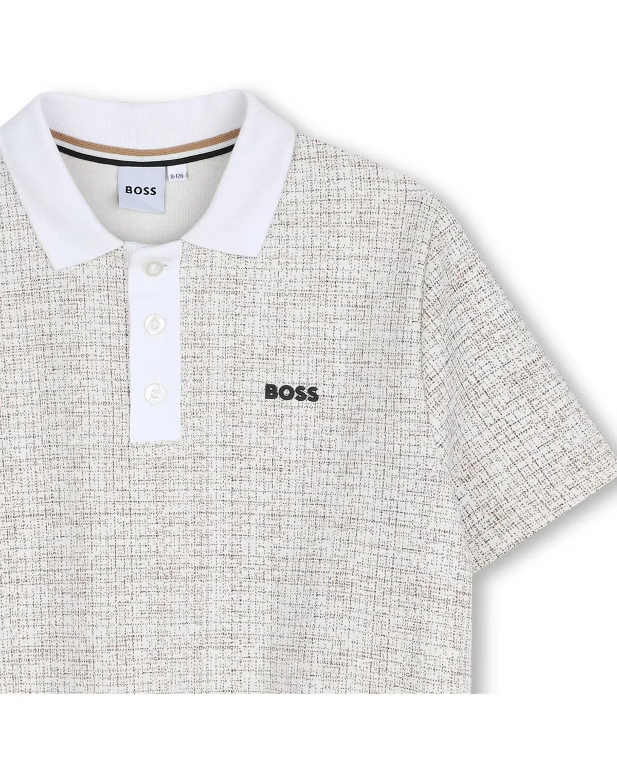 Детский поло для мальчиков с микроклеткой BOSS Kidswear, Crudo — фото 2