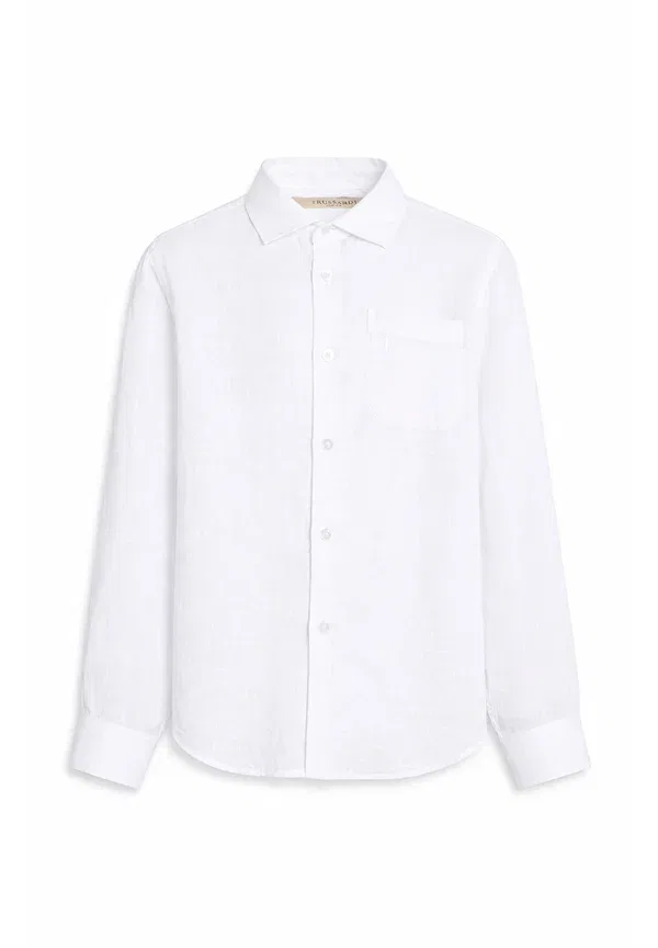 Блузка из льна Camicie Tru Trussardi Junior, белый