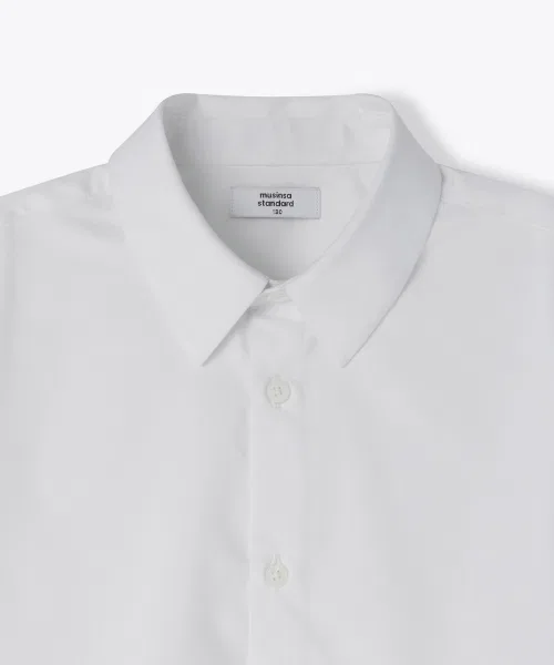 Детская рубашка-платье без заломов с длинным рукавомMUSINSA STANDARD KIDS, White — фото 4