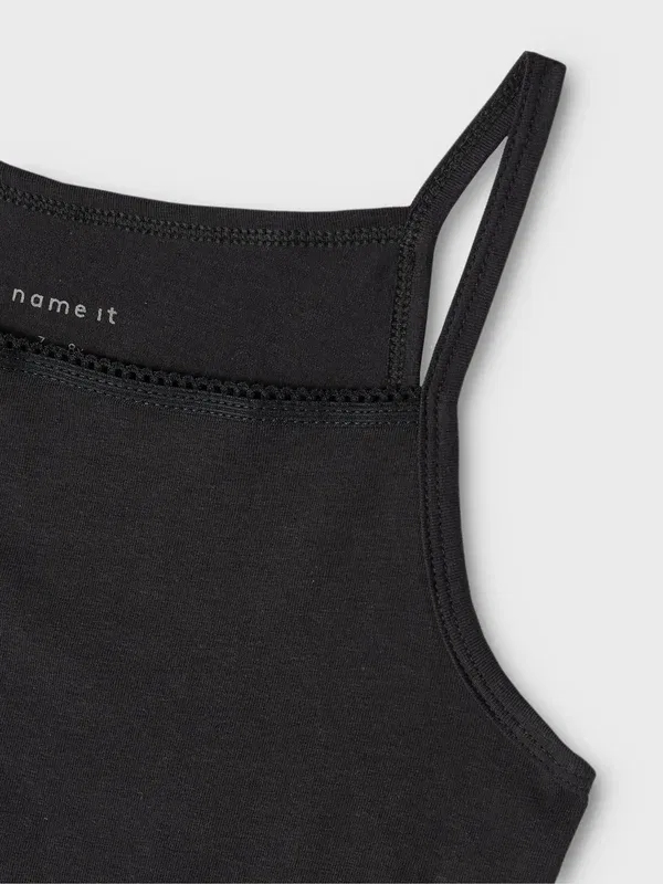 Комплект из 2 маек на бретелях, хлопок Strap basic 2-pack Name It, черный — фото 4