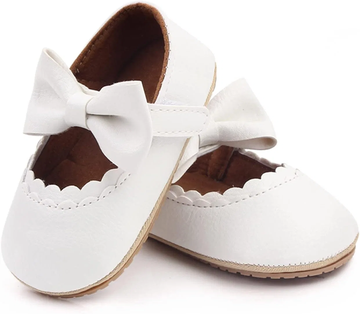 Детские туфли Мэри Джейн для девочек с бантом, модель Bowknot Dress Party, White — фото 4