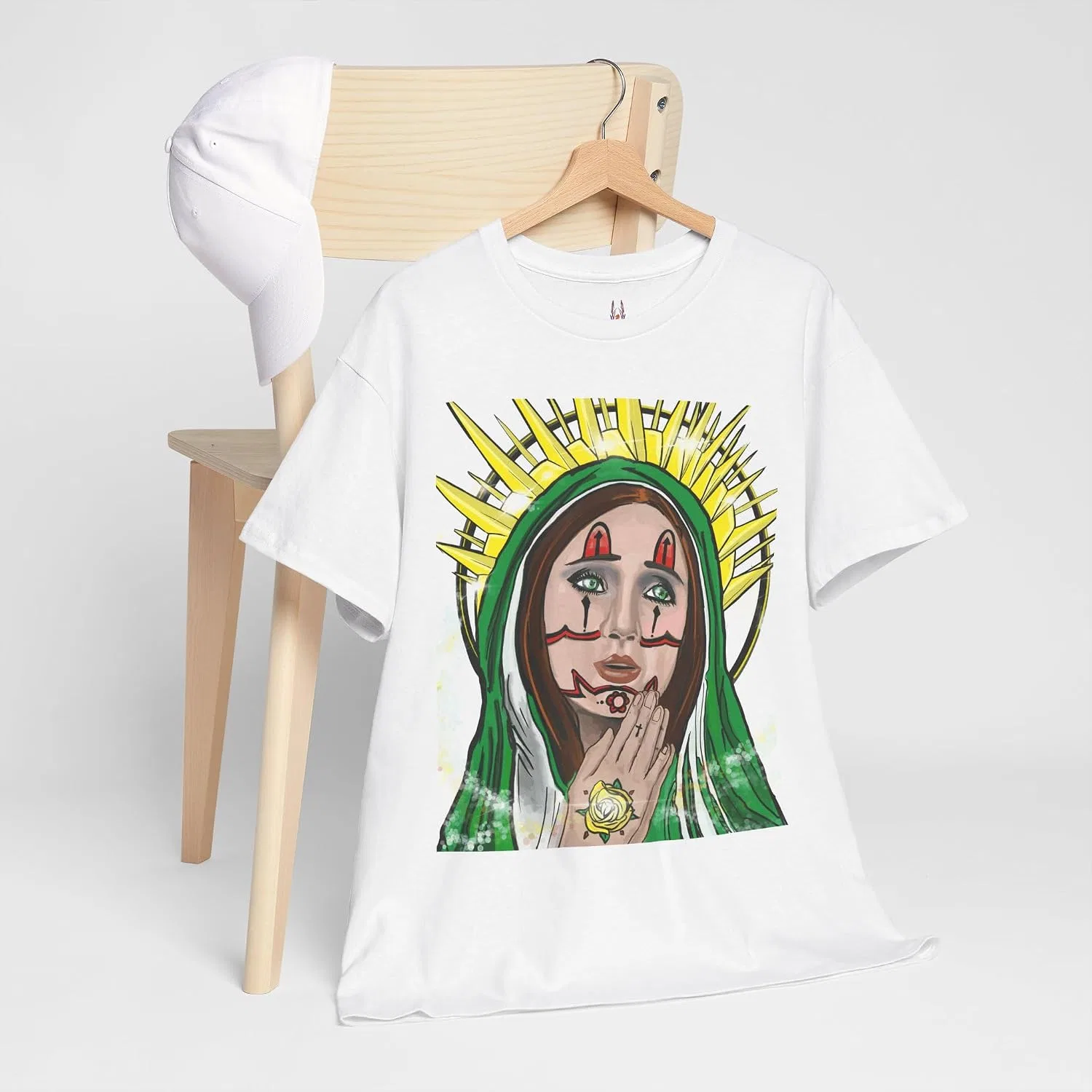 Футболка с принтом La Virgen, White — фото 3