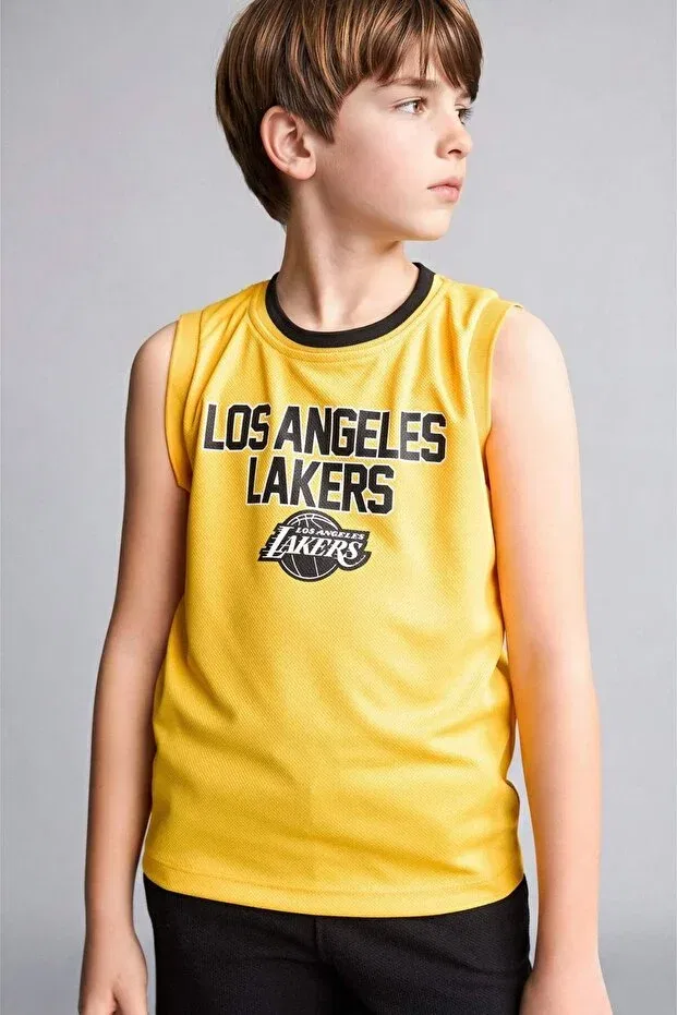 Детское для мальчиков топ без рукавов NBA Los Angeles Lakers Crew Neck Undershirt Boys H2954A826HS Defacto, Yellow Yl201