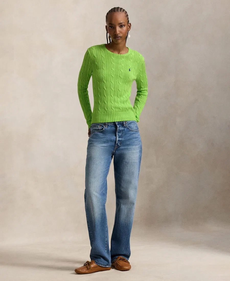 Свитер с воротником-гольф из хлопка с косами Polo Ralph Lauren, Bright Leaf — фото 4