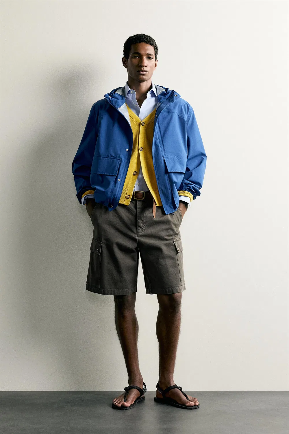 Техническая куртка с капюшоном свободного кроя ZARA, Bluish