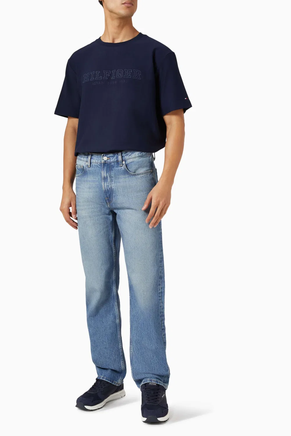 Футболка с коротким рукавом с вышивкой логотипа Tommy Hilfiger, синий — фото 2