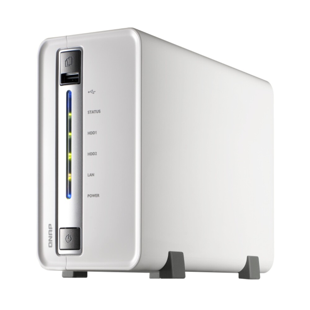 

Сетевое хранилище QNAP TS-212P, 2 отсека, 512 МБ, без дисков, белый