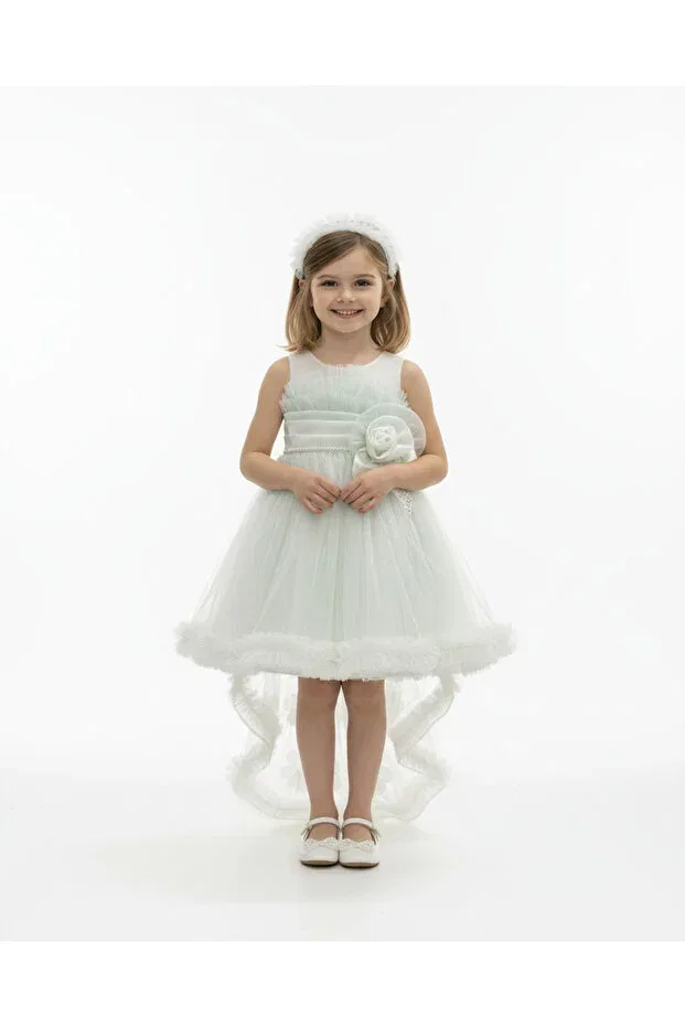Детское платье для девочек с принтом Butikhappykids, Water Green