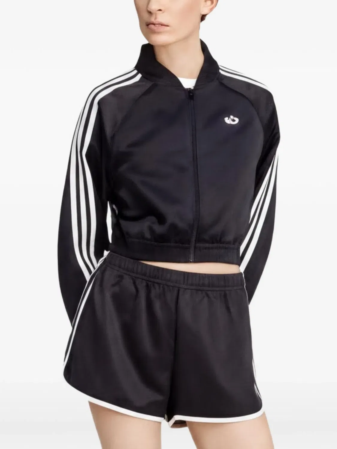 Атласная куртка Satin SST Adidas, черный