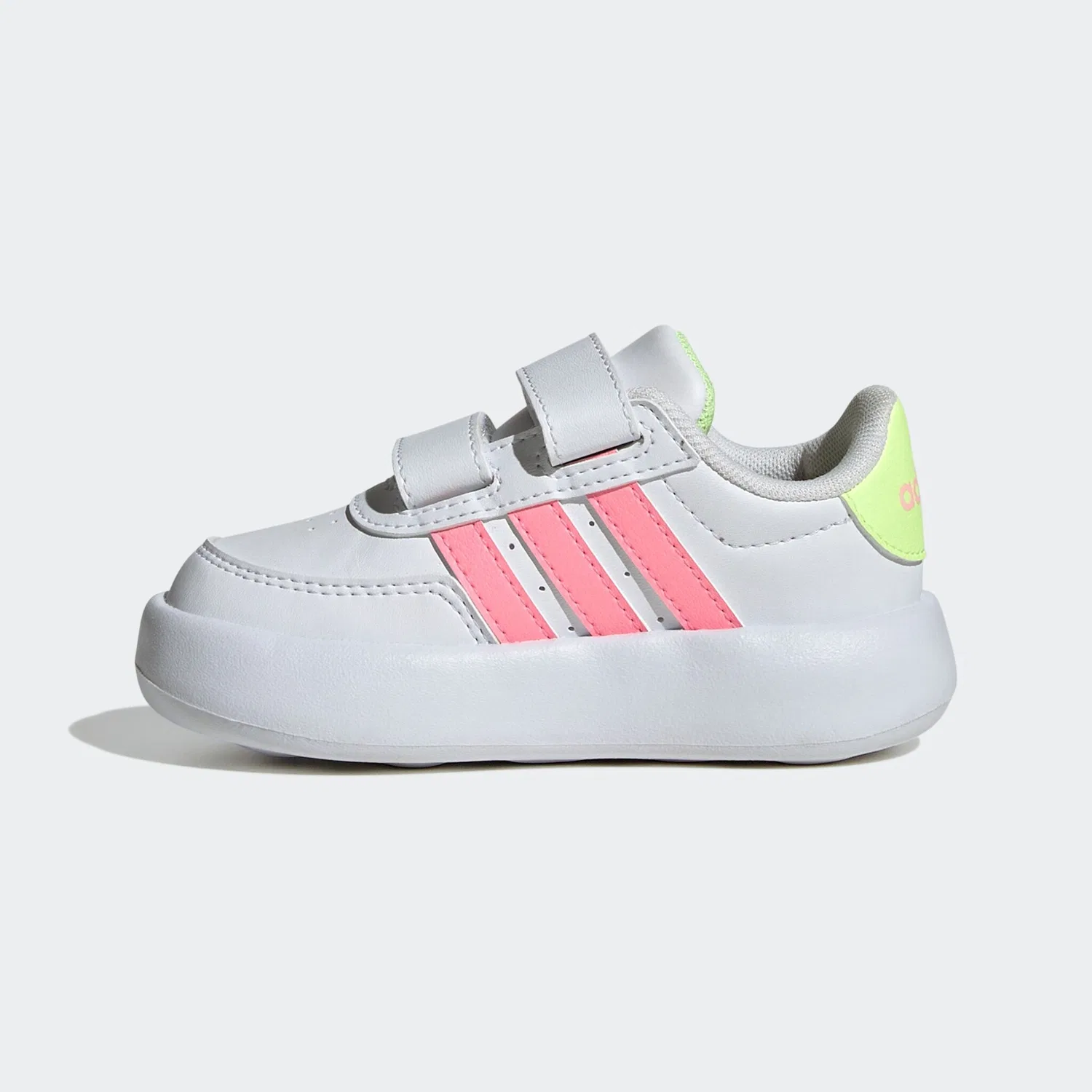 Детские кроссовки на липучке Breaknet 2.0 Adidas Sportswear, Cloud White/Pure Sulfur/Beam Pink — фото 3