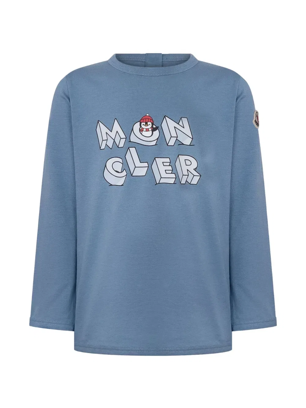 Футболка с длинным рукавом с логотипом Moncler Enfant, синий