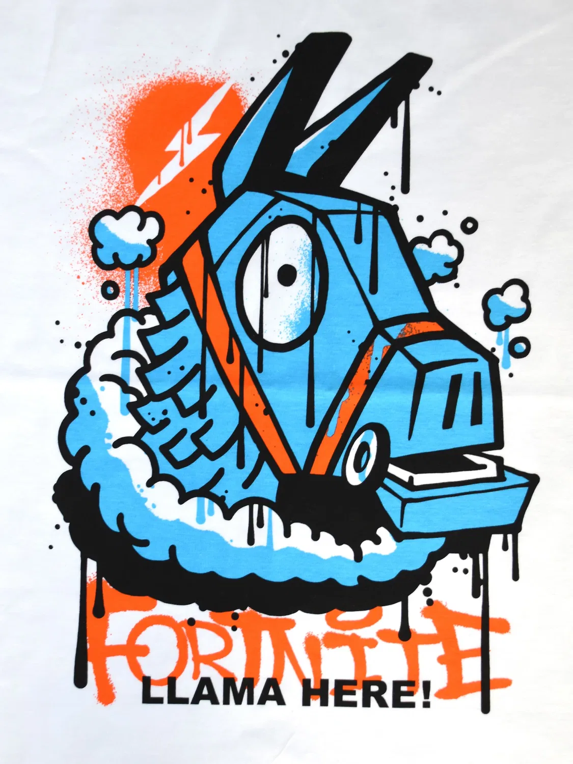 Футболка с принтом Llama here! Oberteil Shirt kurzärmlig Fortnite, белый — фото 4