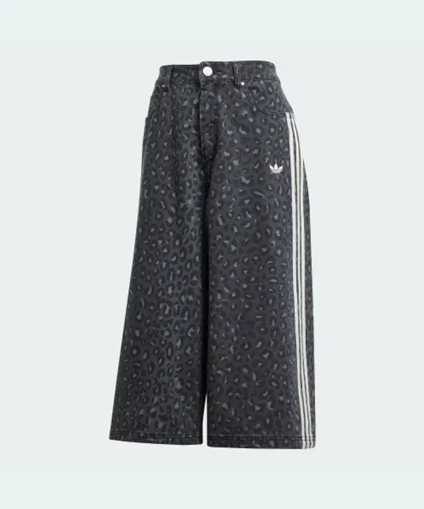 Джинсовые шорты бермуды с принтом, Adidas, charcoal