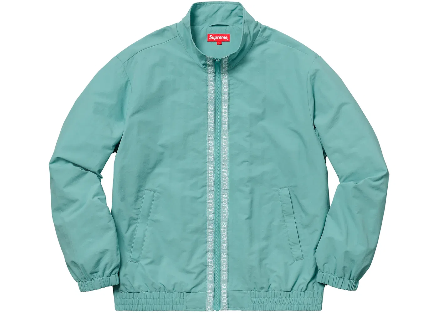 Мужская куртка с логотипом Supreme Classic Logo Taping Track Jacket, Pale Green