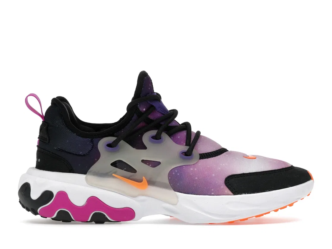Детские кроссовки Lifestyle Nike React Presto Nike, Black/Court Purple-Blue Fury-Total Orange