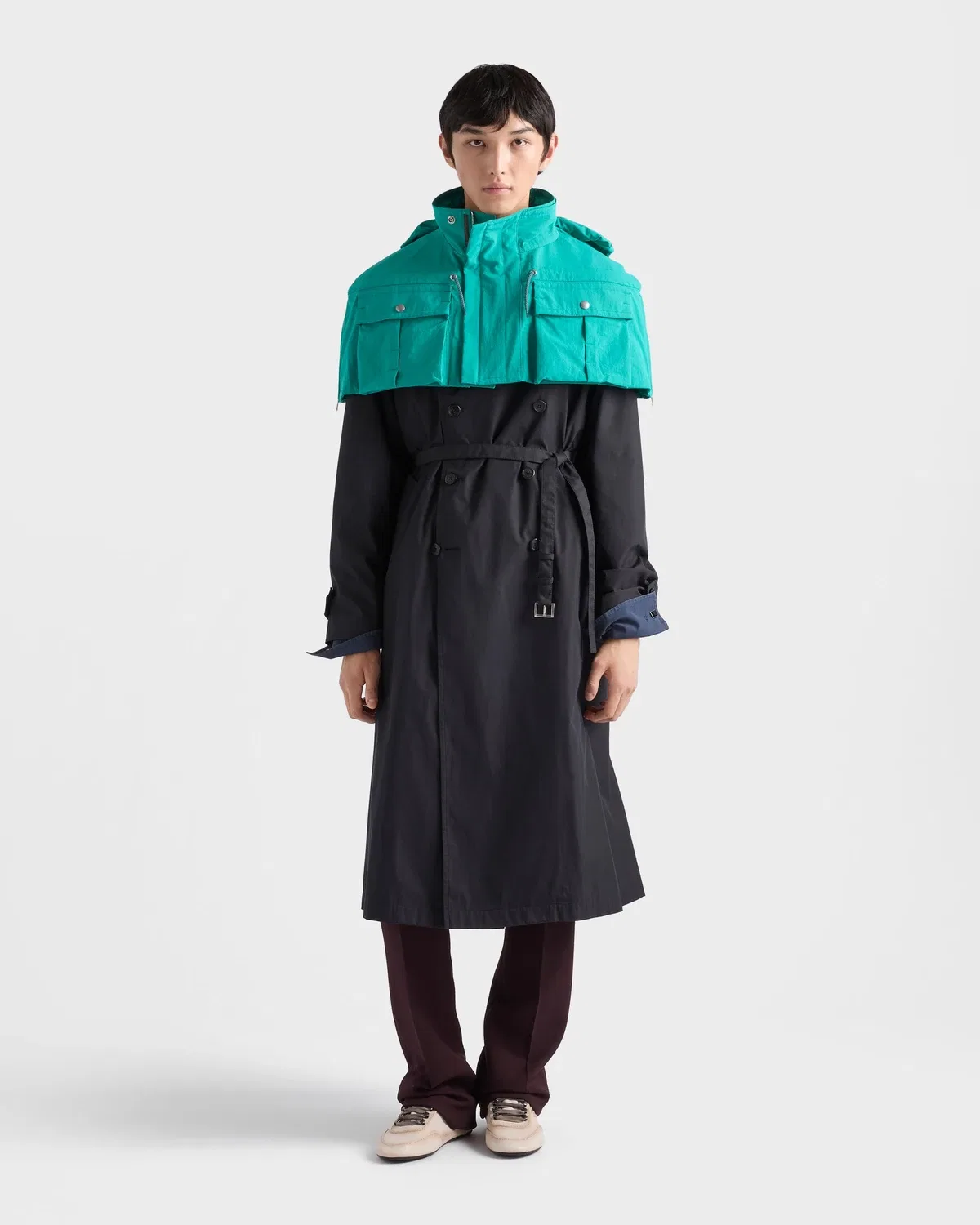 Прямые брюки шерстяные Prada, фиолетовый — фото 2