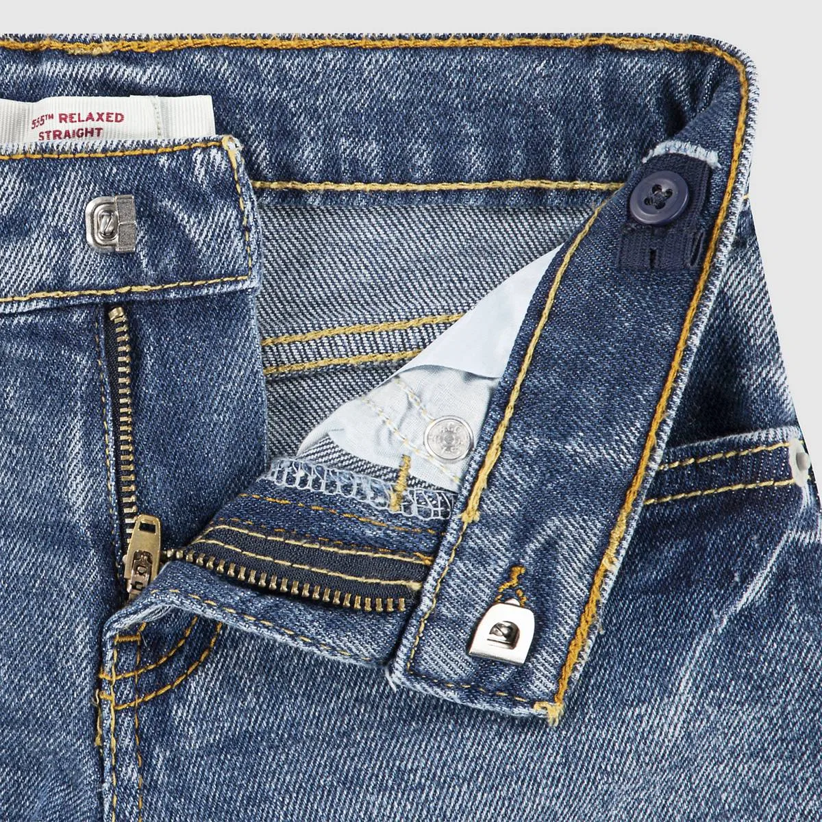 Джинсы прямого кроя свободного кроя 555 для мальчиков 2T-4T Levi's, Burbank - Medium Wash — фото 3