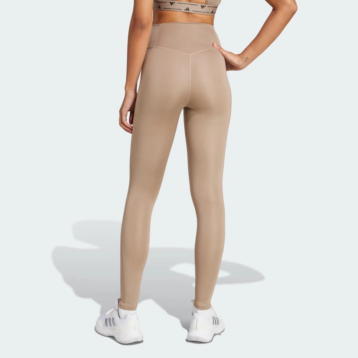 Женские леггинсы для тренировок Optime Essentials Stash Pocket Leggings Adidas, Braun — фото 3