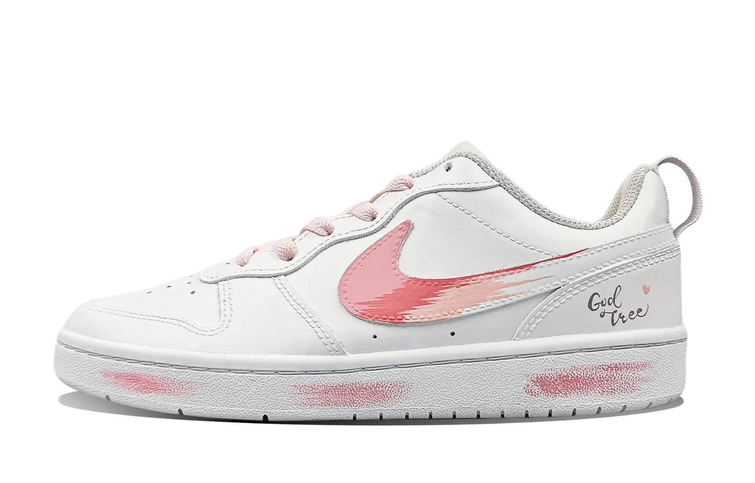 Детские скейтбординг-кроссовки Nike Court Borough с принтом, розовые