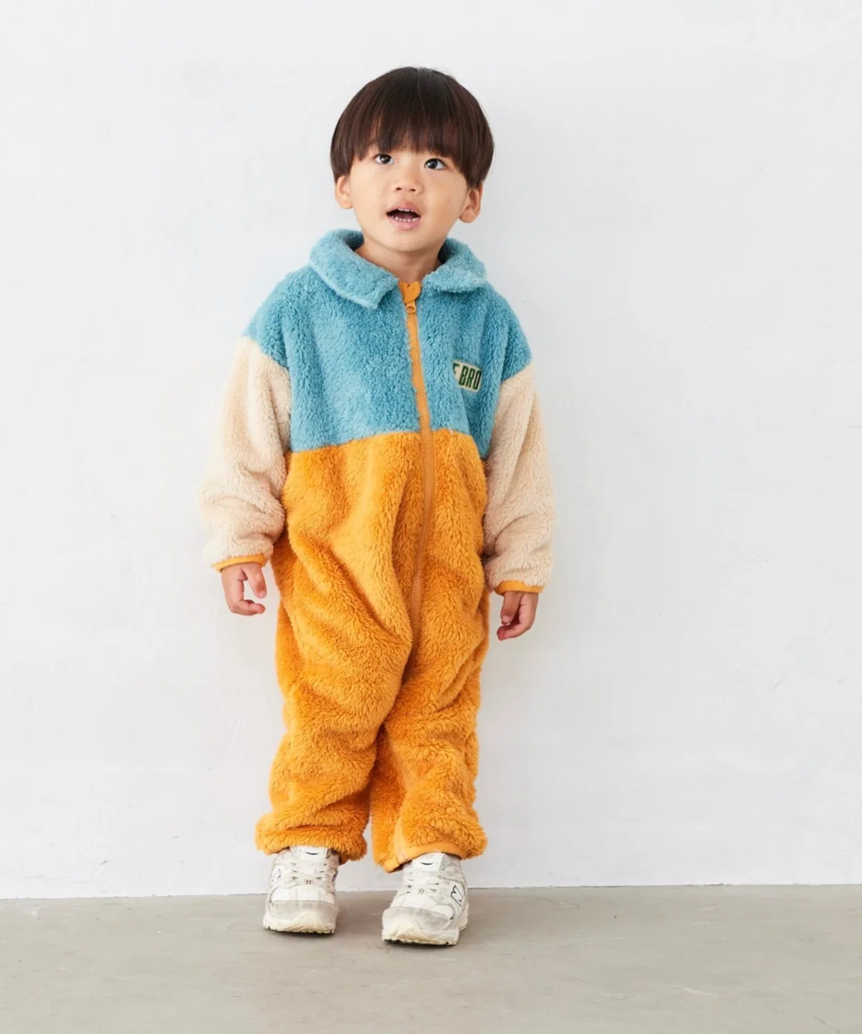 Детский комбинезон из флиса с длинным рукавомFluffy BROTHERS, Blue Grey