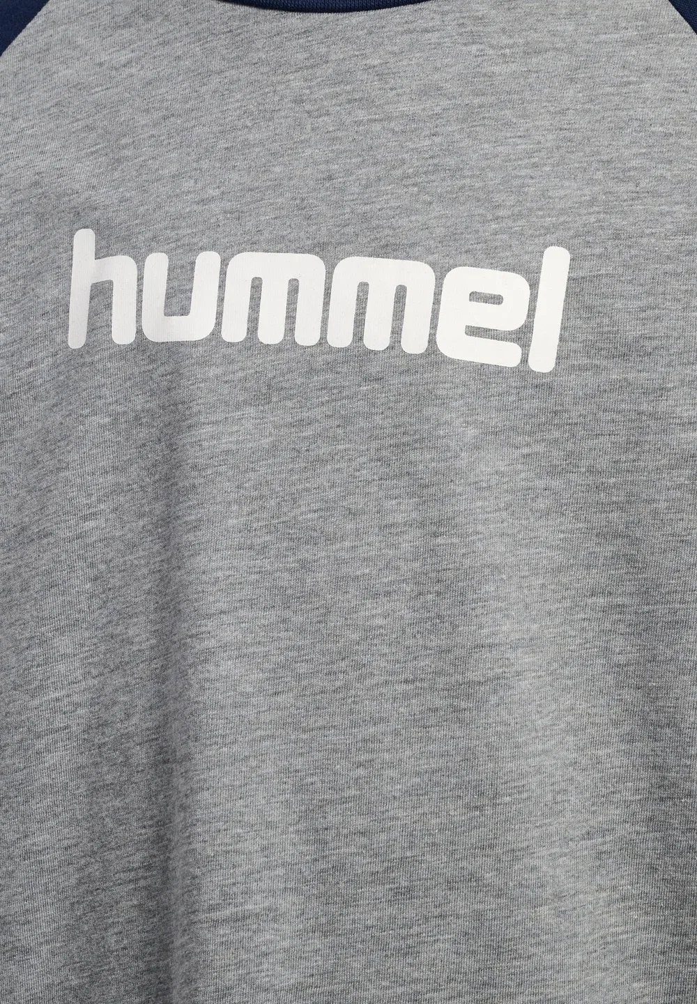 Унисекс - футболка с длинными рукавами Hummel, Grey Melange Dress Blues — фото 3
