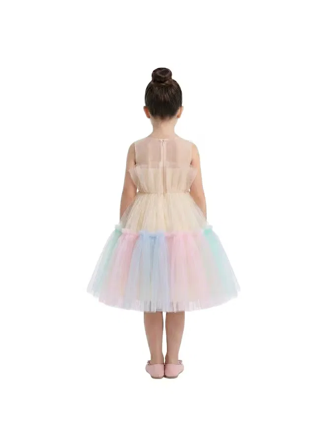 Платье с пышной юбкой из фатина Rainbow D'Daniela, пастельный мультиколор — фото 3
