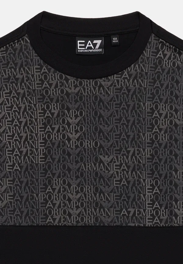Футболка с графическим принтом «Поезд» с монограммой и логотипом, унисекс Ea7 Emporio Armani, черный — фото 3