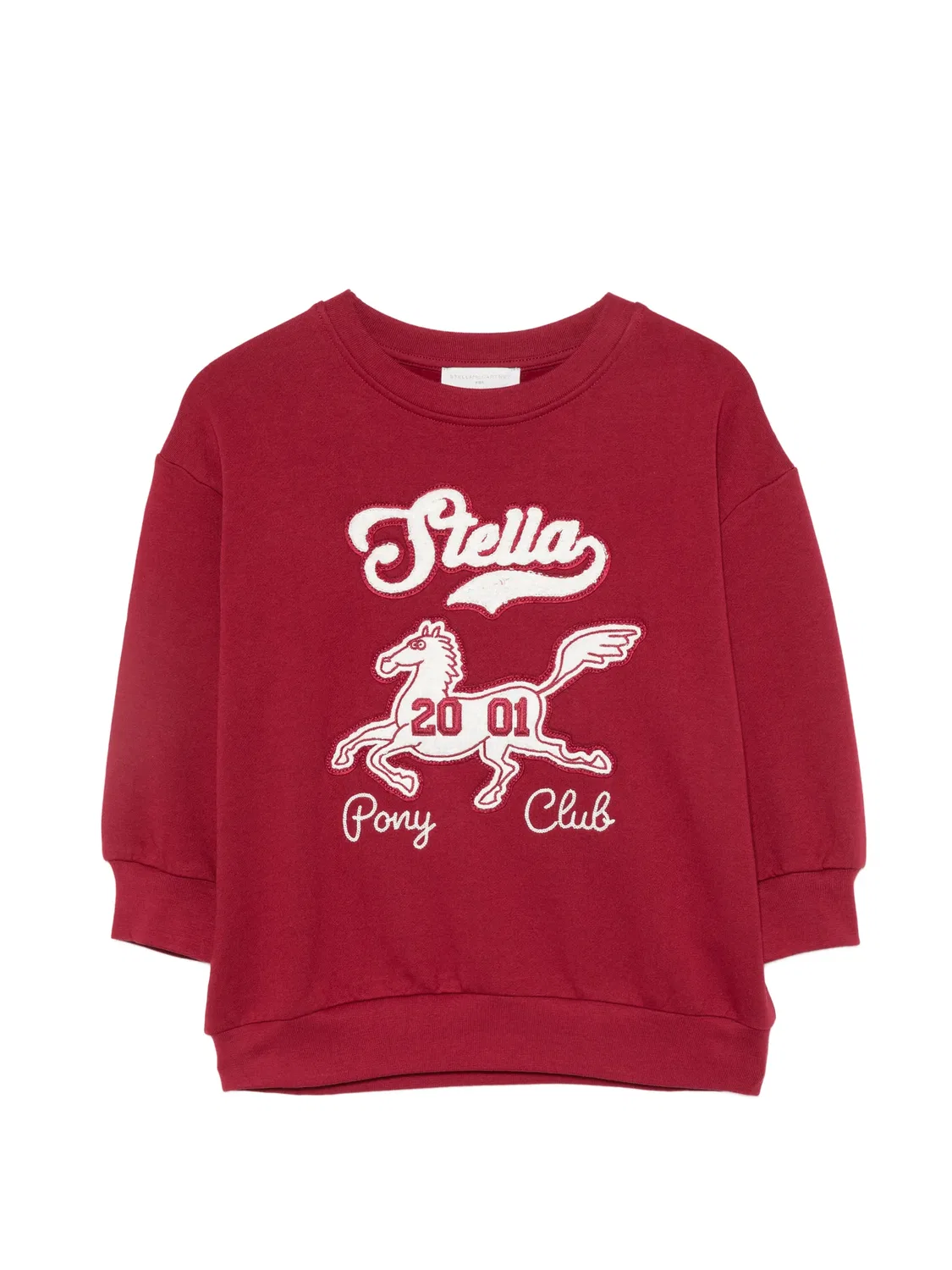 Свитшот с патчем Pony бордового цвета Stella McCartney, красный