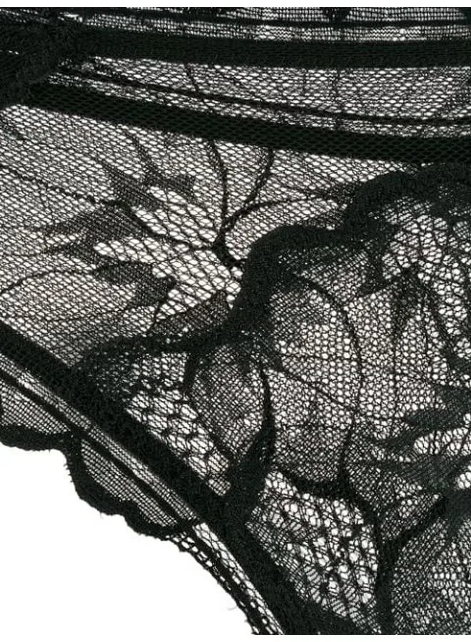 Трусы бразилиана с кружевом, Calvin Klein, черный — фото 3