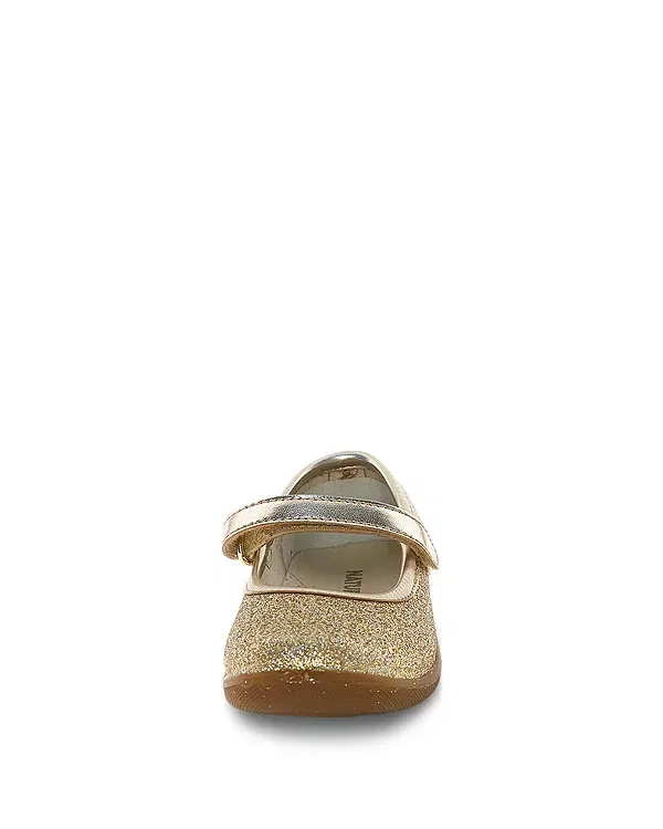 Детские балетки для девочек с блестками Pavia 2 Glitter Naturino, Metallic Platinum — фото 3