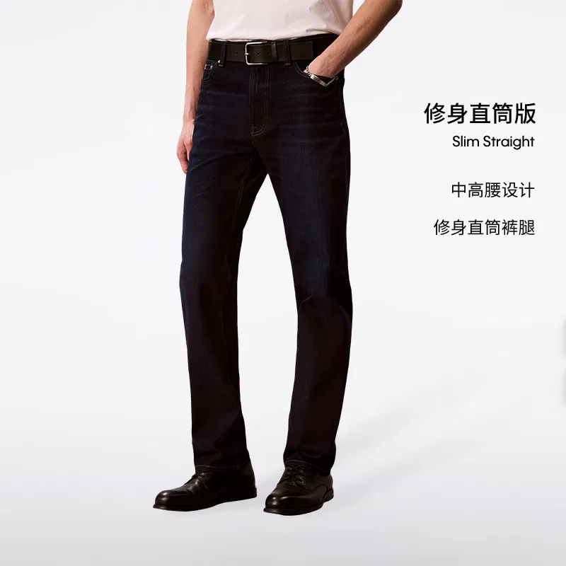 Мужские джинсы прямого кроя Moderate Straight Fit Calvin Klein, 2TN-Denim Dark Blue — фото 4
