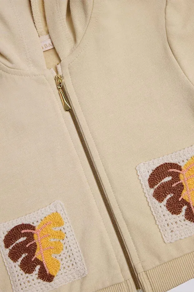 Детские свитшот для девочек с принтом Gb Baby, Beige — фото 3