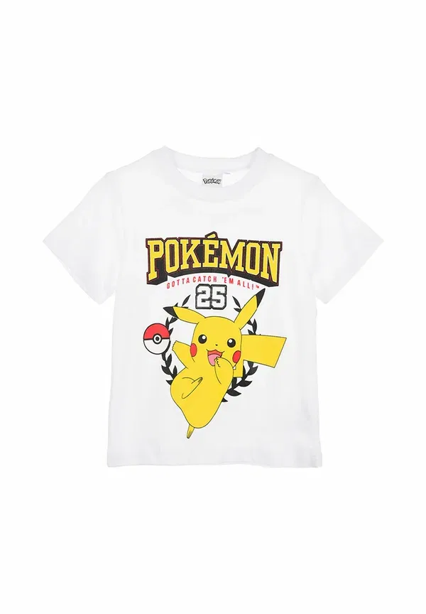 Футболка с принтом Pikachu Pokemon, белый