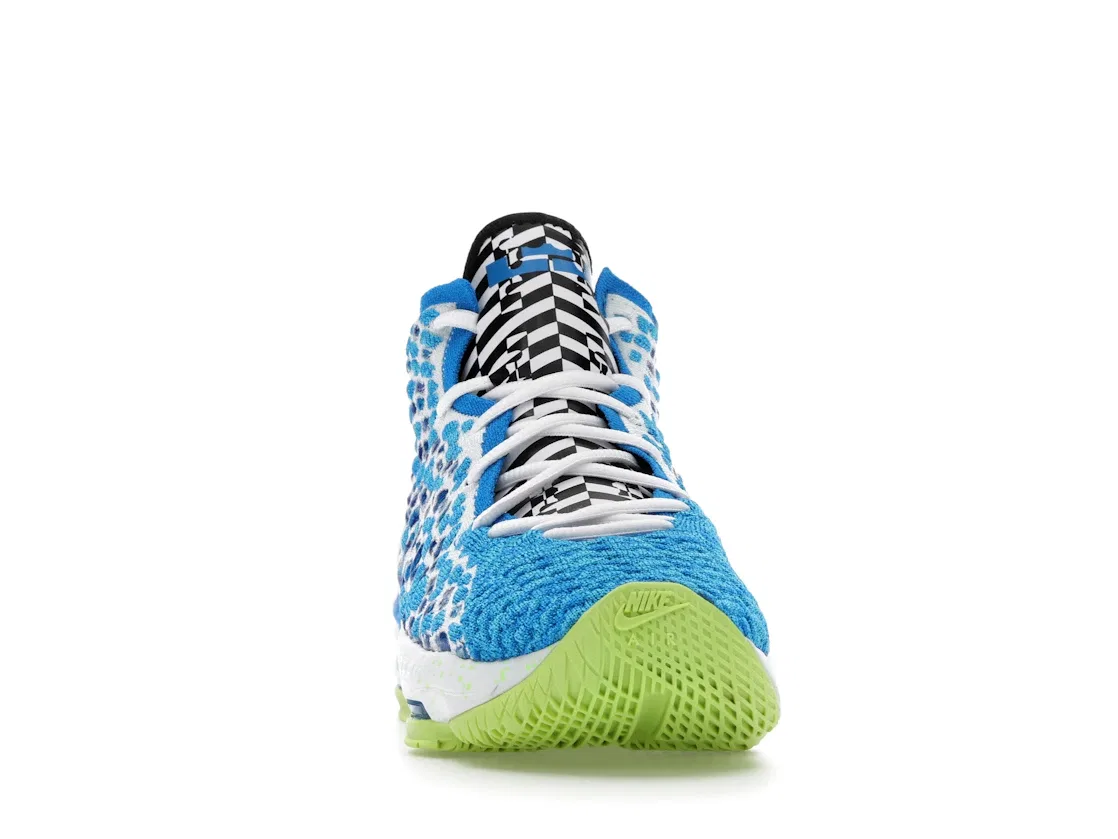 Детские кроссовки для мальчиков с принтом Nike LeBron 17 Nike, Photo Blue/Photo Blue-Ghost Green — фото 2
