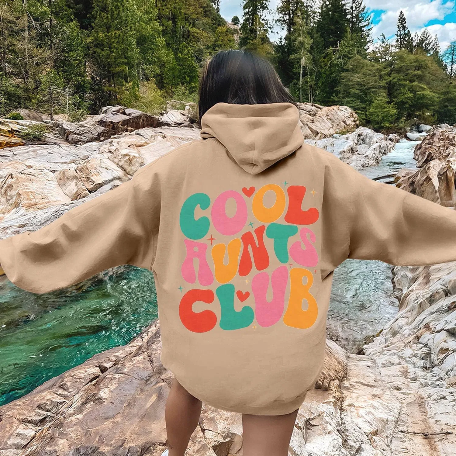 Женский худи с капюшоном и принтом Unisex Hooded Sweatshirt, 1-persimmon — фото 2
