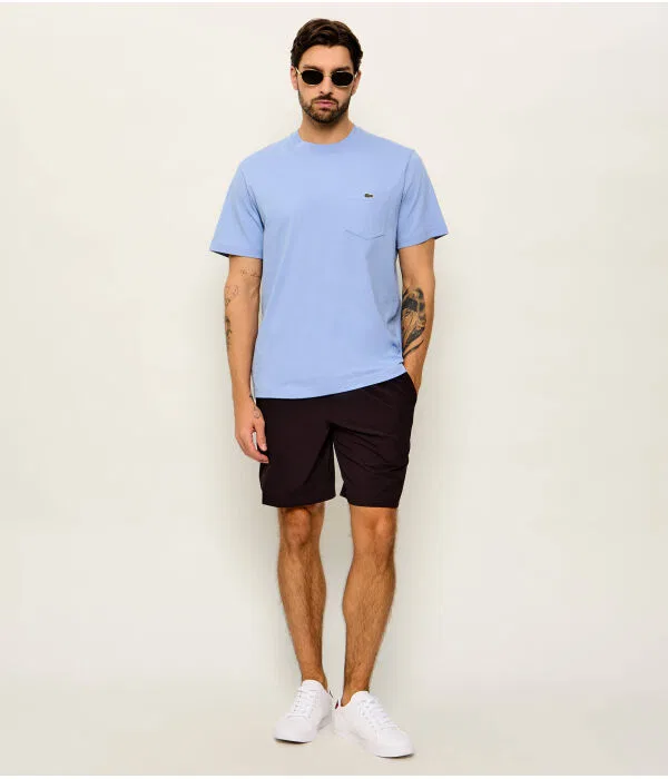 Футболка мужская Lacoste хлопковая Azzurro — фото 2