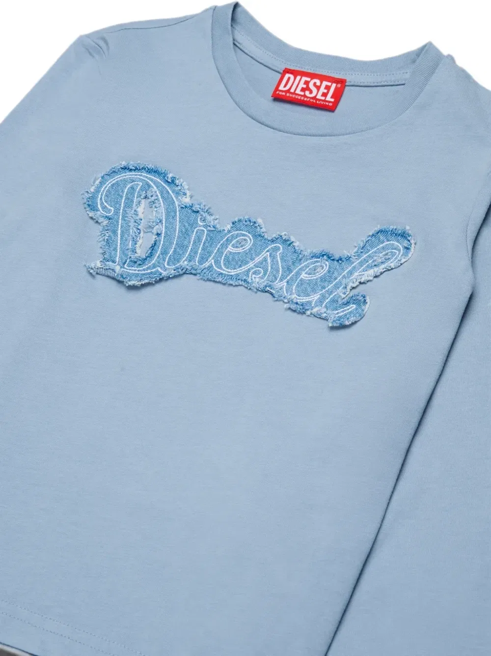 Футболка с длинным рукавом и логотипом-аппликацией Diesel Kids, синий — фото 3