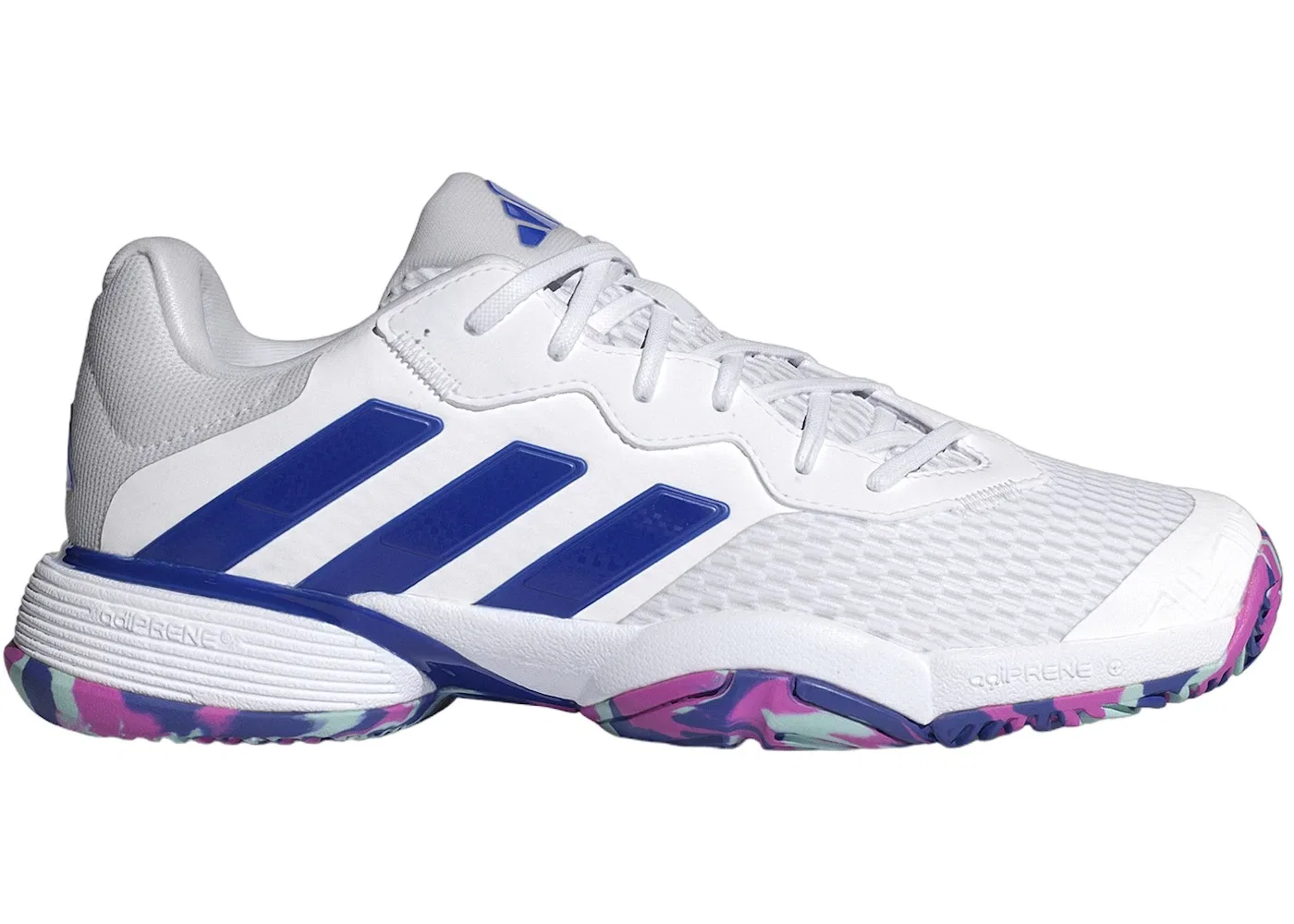 Детские кроссовки для игры в теннис Adidas Barricade, Cloud White Lucid Blue Semi Flash Aqua