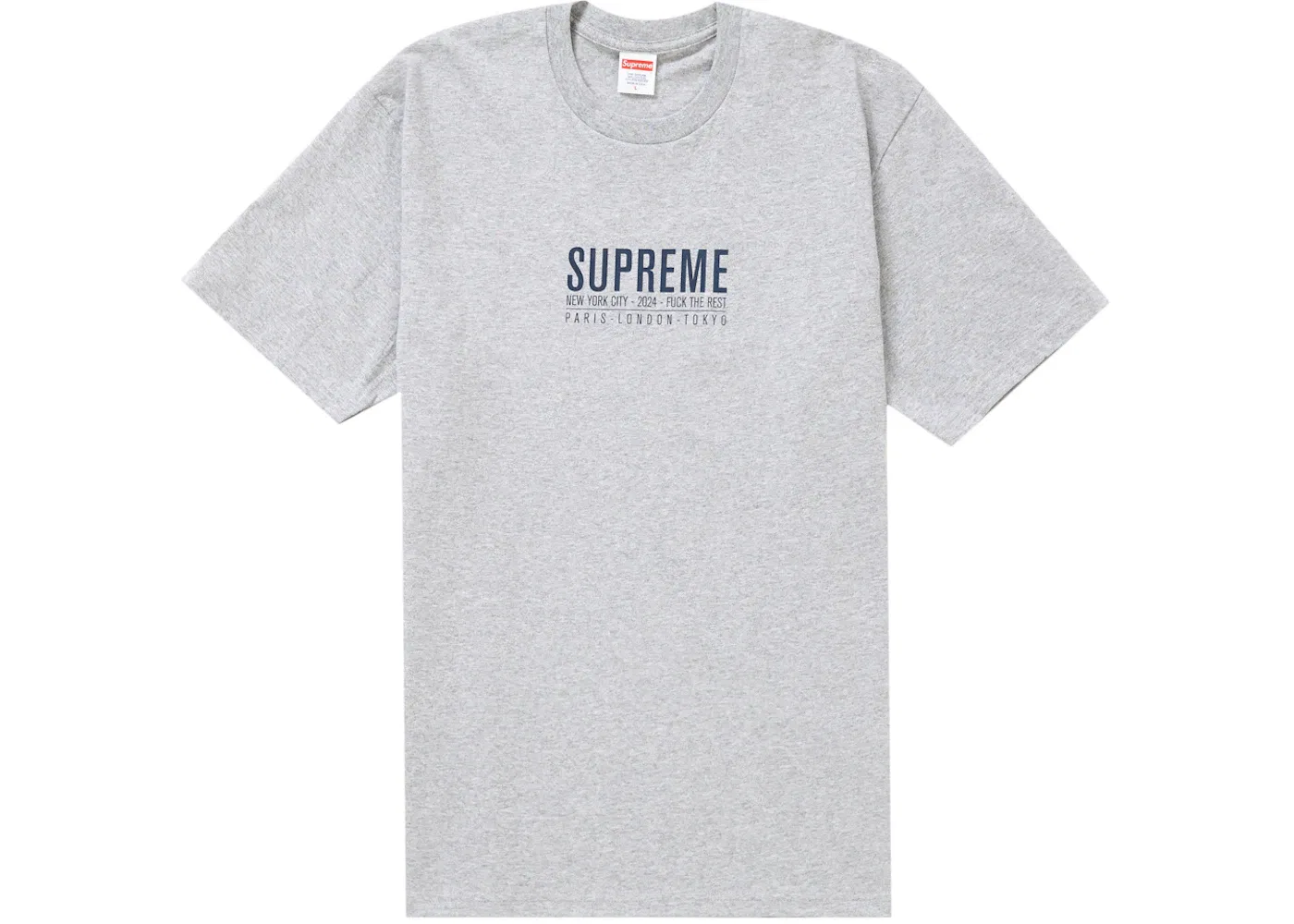 Мужская футболка с принтом Supreme Paris Tee Supreme, Heather Grey