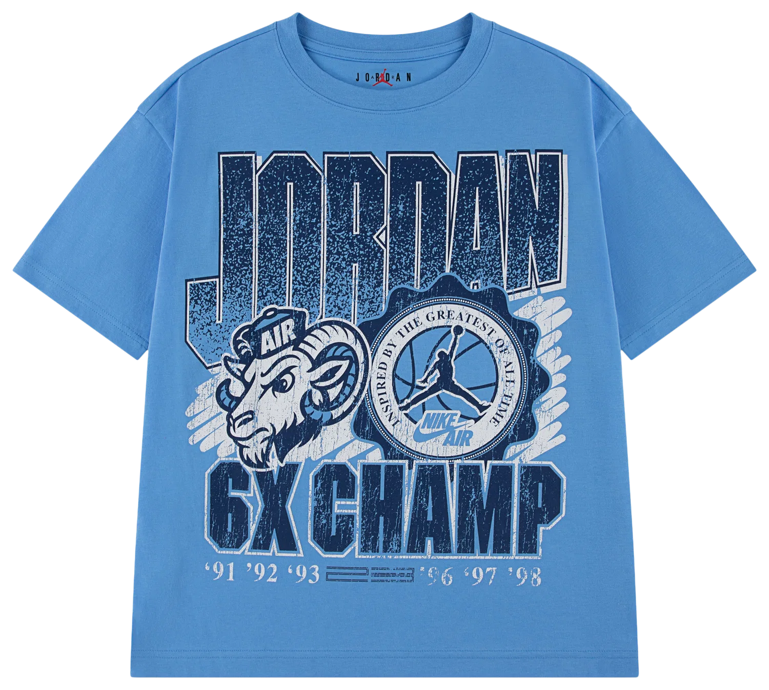 Детская футболка с принтом AJ11 UNC Retro Goat Jordan, Blue Blue — фото 4