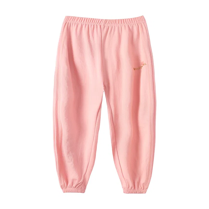 Детские спортивные брюки с принтом Red bean, Цвет Gray Pink — фото 4