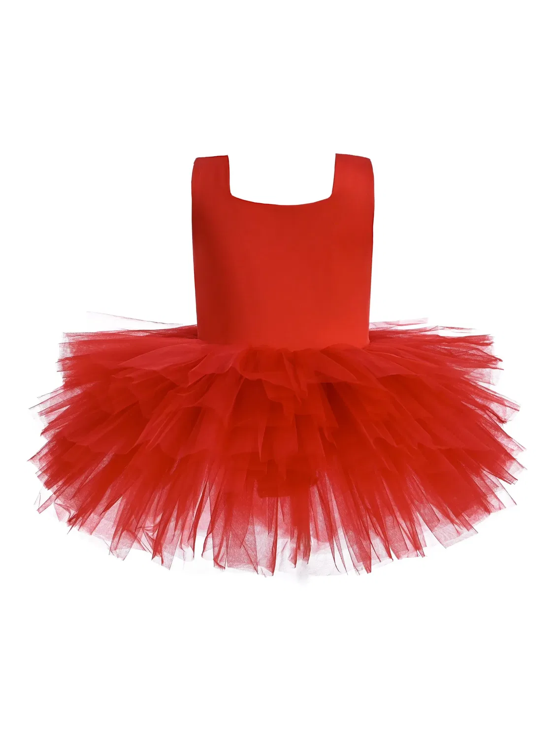 Платье с квадратным вырезом Mimi Tutu, красный
