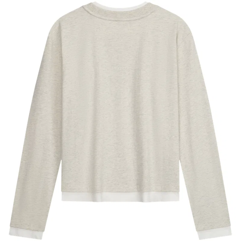Женская футболка с круглым вырезом Light Heather Gray Calvin Klein — фото 3