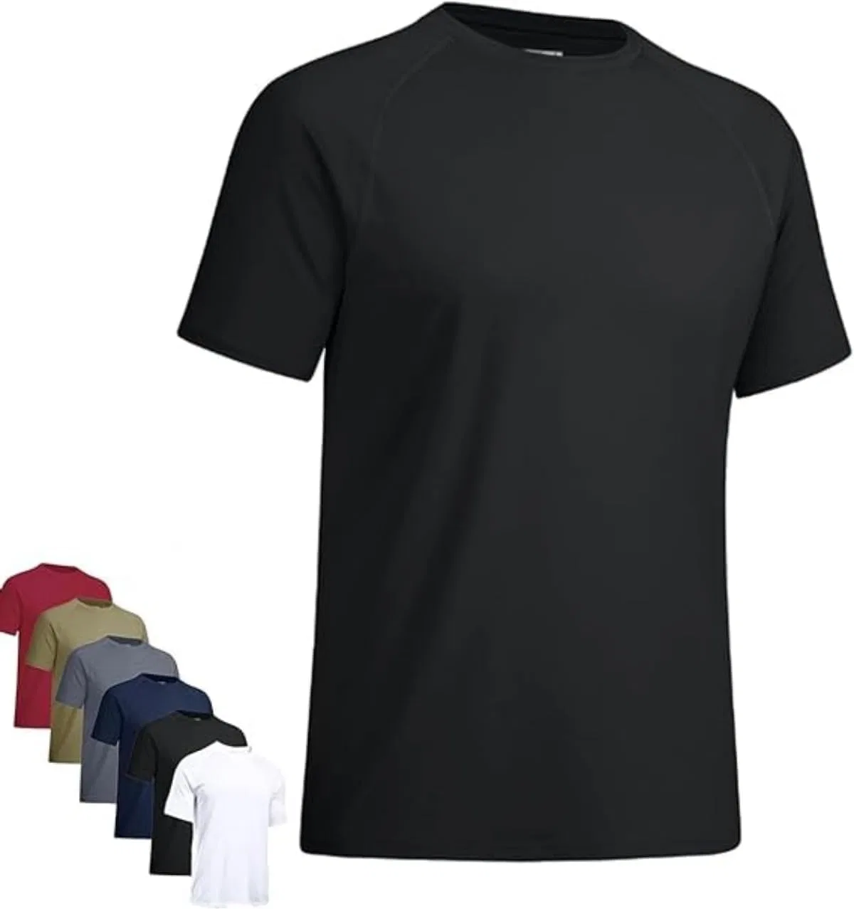 Мужская хлопковая футболка с реглан-рукавом Quick Dry Athletic, Black