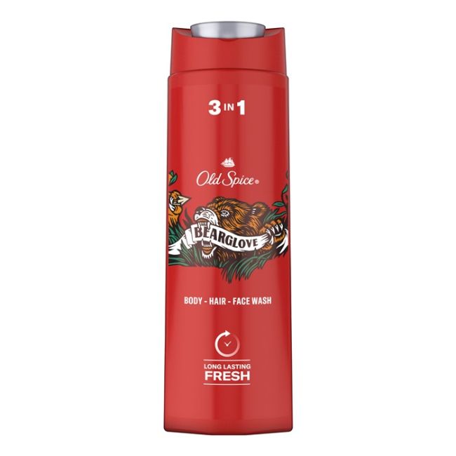

Bearglove 2 в 1 гель для душа - шампунь для волос Old Spice, 400 мл