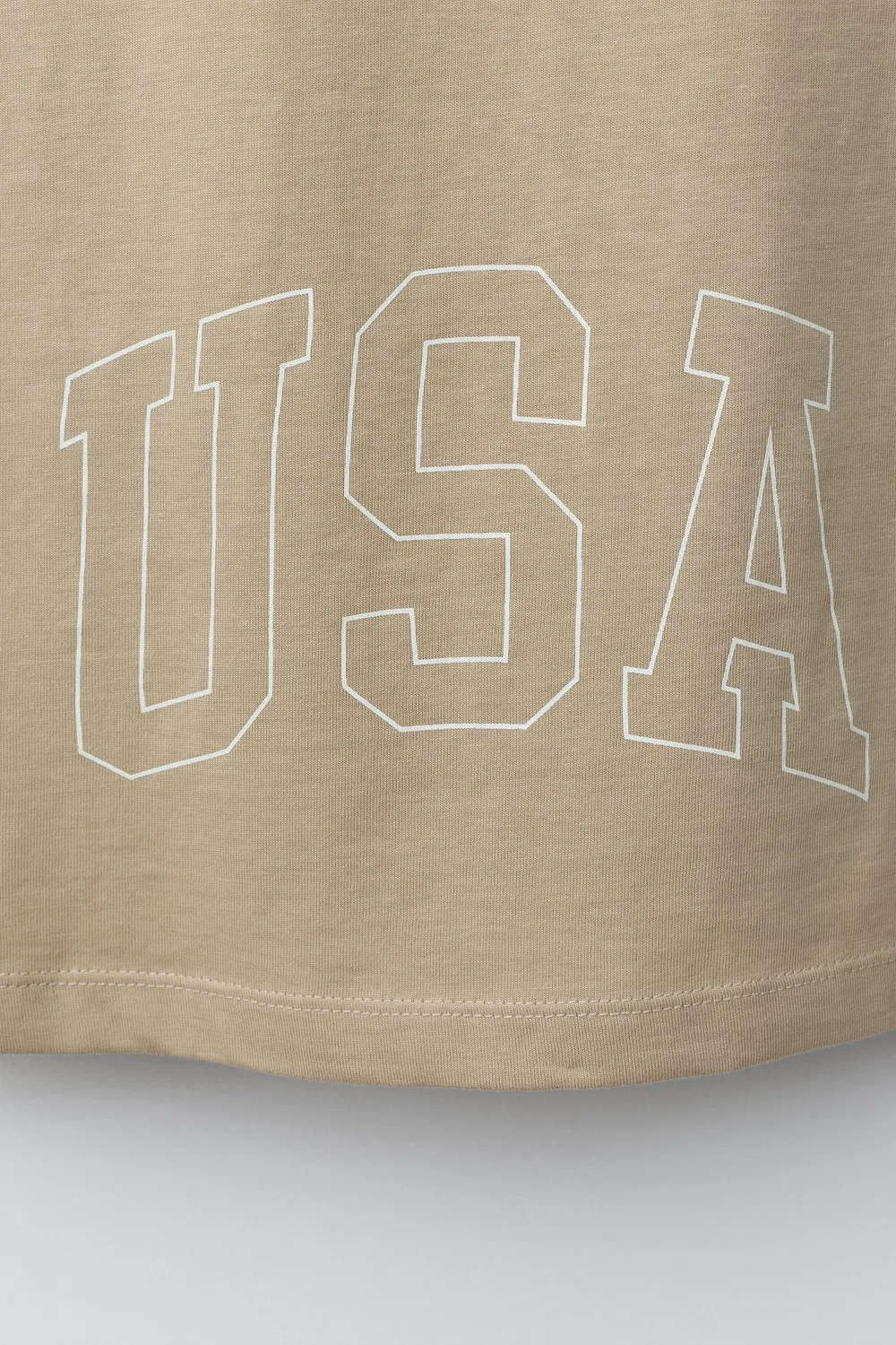 Спортивная футболка для бега в университетском стиле ZARA, Beige — фото 4