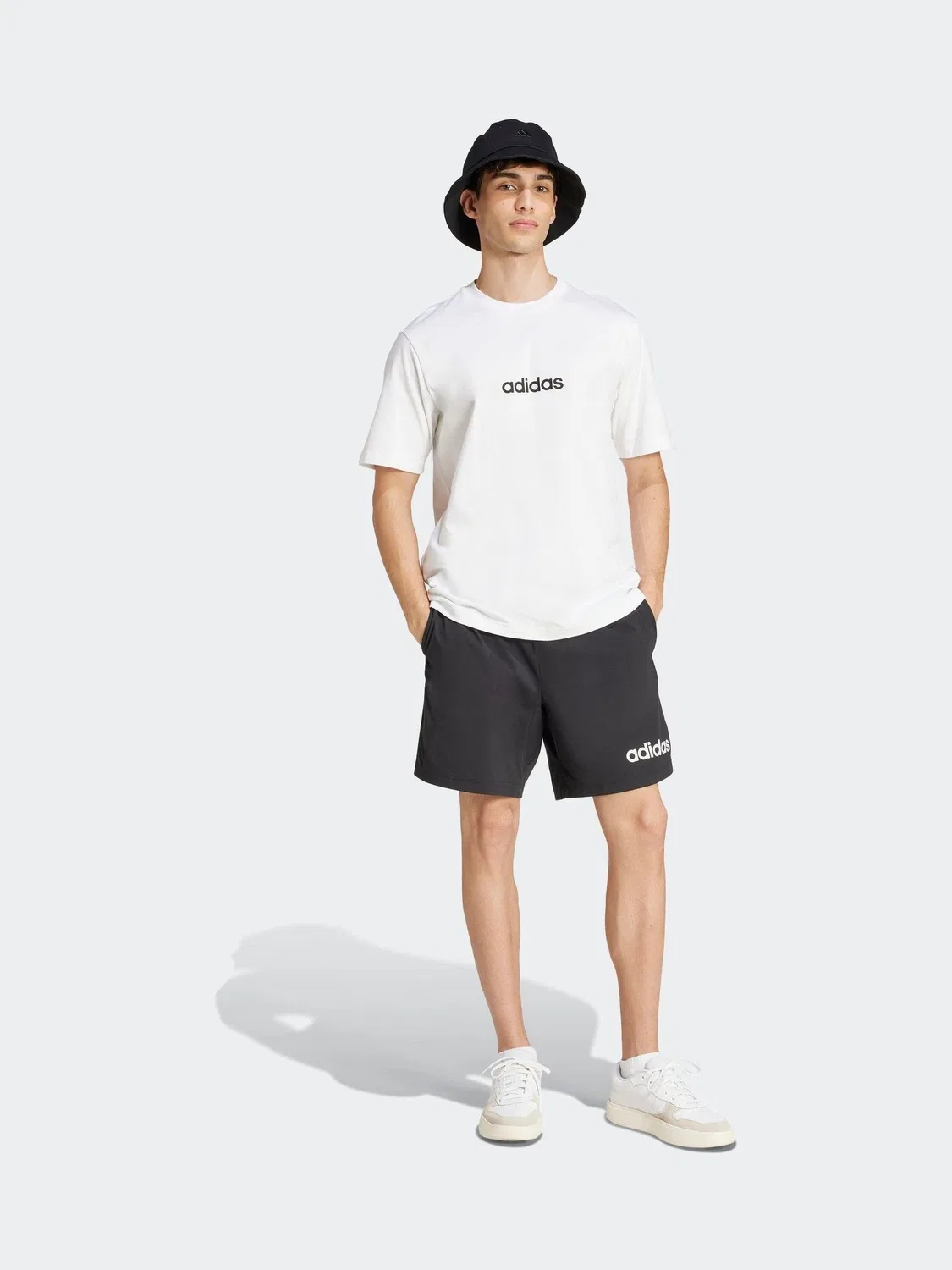 Футболка повседневная Essentials Linear adidas, белый — фото 4